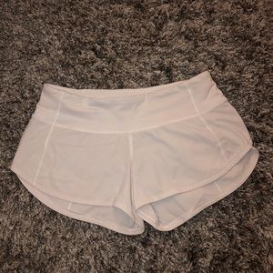 Lululemon White speed up shorts size 0